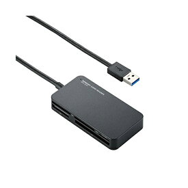 【正規代理店】 エレコム MR3-A006BK カードリーダー USB3.0 9倍速転送 スリムコネクタ ケーブル一体タイプ ブラック USB3.0対応メモリリーダライタ