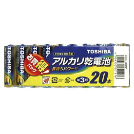 【10個セット】 東芝ライフスタイル LR6L 20MP 東芝アルカリ乾電池 (単3形×20本パック)
