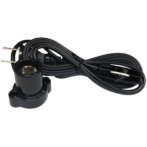 オーム電機 HS-L1715SZR/K コード付レセップ (スイッチ付/E17/黒) 口金 スイッチ付 照明部材 ソケット