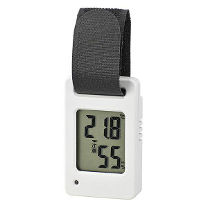 オーム電機 TEM-801-W ポータブル温湿度計 (熱中症予防指針4段階表示/コイン型電池 CR2032×1個付属/ホワイト) ホワイト 温湿度計 温度計 電機 熱中症予防 デジタル オーム ポータブル 温度湿度計