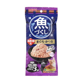 【6個セット】 いなば 魚づくし 高齢猫用 まぐろ・かつお 60g×3袋 ソフトゼリー 一般食 TCR-177 いなばペットフード 緑茶消臭成分配合 TCR177 レトルトパウチ 細かめフレーク キャットフード いなば食品 猫用ウェットフード エクプラ特選 猫用フード 安心素材