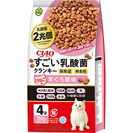 【6個セット】 いなばペットフード CIAO すごい乳酸菌クランキー 子ねこ用 まぐろ節味 760g