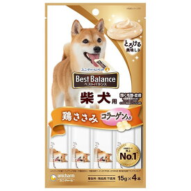 【12個セット】 ユニ・チャーム ベストバランスおやつ 柴犬用ささみ入り 15g×4本