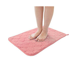 【2個セット】 ルックス 浴室足ふきマット ピンク 約40cm×60cm タオル感覚で使えるマイクロファイバー足ふきマット バスマット 風呂場 脱衣所 オカ タオル地 足ふきマット バス マイクロファ