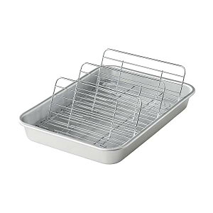 【10個セット】 谷口金属 バット トレー 深型 日本製 M 立てるアミ付き 天ぷらバット 揚げ物名人 収納 フライ 角型 アミ キッチン 品番 油汚れ ストア 下ごしらえ パット 揚げ物 水切り アルミ