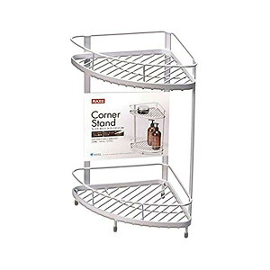 【3個セット】 アスベル Wコートコーナースタンド 2段 ラックス ホワイト 4974908705007 お風呂 収納 バスラック ボディソープ 清潔 ボトルラック お風呂用品 新生活 シャンプー 浴室 ラック ボト