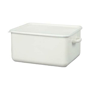 高木金属 ガラス質で洗いやすい 漬物容器 角型 ホーロー L 7.0L HSP-KL ホーロー容器 容器 食品保存容器 ライスストッカー 長期保存 ぬか漬け 保管 ストッカー ストック オフホワイト 保存容器