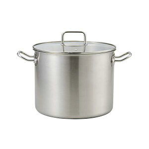 ベストコ Bestco 寸胴鍋 サテン 26cm エコーズ 軽い 見える ステンレス ガラス蓋付 IH対応 ND-6347 深型 新生活 ガス火 ふた なべ 軽くて見える キッチン用品 両手 ストックポット オール熱源 直火