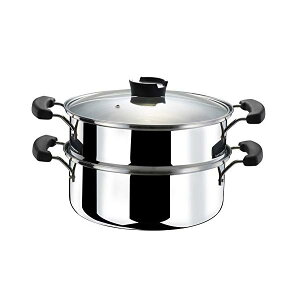 ベストコ 蒸し器 ミラー仕上げ 26cm ネオ・ヴェルジェ 持ちやすいステンレス鍋 IH ND-6024 蒸し鍋 ガラス蓋 キッチン 調理 ガス火 ふた 多機能 お玉 なべ お鍋 ぶた 菜箸 両手 ステンレス おしゃ