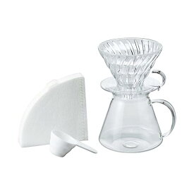 HARIO ハリオ V60 ガラスブリューイングキット Glass Brewing Kit 実用容量600ml サーバー 1~4杯用 透明 日本製 S-VGBK-02-T