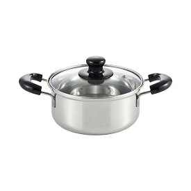 ヨシカワ 日本製 両手鍋 18cm IH対応 シルバー ステンレス クックルックII SJ2190 人気商品