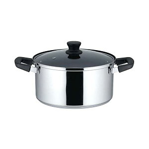 【10個セット】 ベストコ 両手鍋 ガラス 蓋付き 24cm ステンレス 3層底 ふっ素 樹脂加工 IH 対応 キャセロール NQ-0046 リンピオ ガラス蓋付き ミラー仕上げ なべ 軽い ステンレス製 オール熱源対