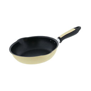 【2個セット】 ベストコ フライパン 20cm クリーム 軽わざパン ふっ素樹脂加工 IH ガス火 オール熱源対応 両口 NQ-0094 カリーノ 深型フライパン 深型 小さめ 長持ち 新生活 かわいい こびりつき