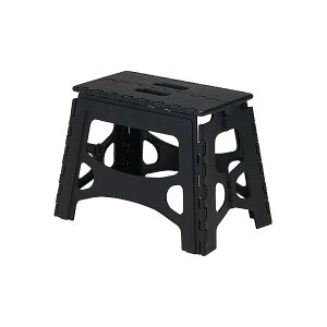 【2個セット】天馬 隙間に収納できる折り畳み踏み台 フォールディングステップ 幅広 室内用 脚立 軽くて持ち手付きのステップ 頑丈 色 ブラック 耐荷重100kg 幅46×奥行29×高さ32cm 人気商品