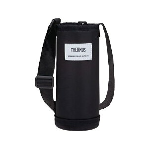 【10個セット】 サーモス マイボトルポーチ 約500ml用 ストラップ付き 肩掛け 洗濯機使用可 お名前スペース付き 水筒カバー ブラック APOー500 BK