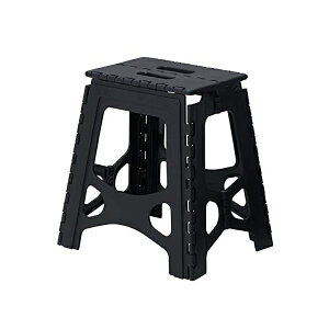 テンマ 天馬 (Tenma) 隙間に収納できる折り畳み踏み台 フォールディングステップ 室内用 脚立 軽くて持ち手付きのステップ 頑丈 色 ブラック 耐荷重100kg 幅38×奥行30×高さ39cm