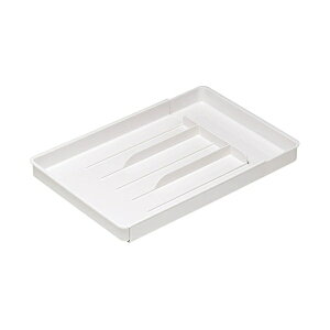 シンコウ Belca 食器棚収納 伸縮 カトラリートレー L 幅21×奥行32~50×高さ3cm ホワイト スライド式 CT-LW