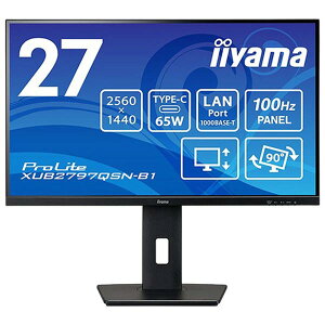 iiyama XUB2797QSN-B1 27^ChtfBXvC ProLite XUB2797QSN-B1(2560×1440/HDMIADisplayPortAUSB Type-C(Alt MODEEPD65W e-markerΉ)/ubN/Xs[J:/WQHD/IPSpl(100Hz)/~/]) 