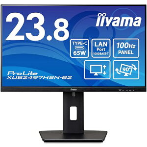 iiyama XUB2497HSN-B2 23.8�^�t���f�C�X�v���C ProLite XUB2497HSN-B2(1920×1080/USB Type-C�AHDMI�ADisplayPort/�u���b�N/�X�s�[�J:����/IPS����/���~�E��])