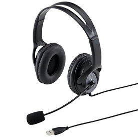 【 送料無料 】 サンワサプライ USBヘッドセット MM-HSUSB17BK 両耳タイプ ブラック パソコン対応 ヘッドセット ヘッドフォン