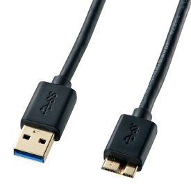 【 送料無料 】 サンワサプライ USB3.0マイクロケーブル (A-MicroB) 0. 5m KU30-AMC05BK USB3.0ケーブル（A-microB・ブラック・0.5m・USB IF認証タイプ）