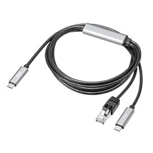 �T�����T�v���C KB-SL6CLANPD2BK USB Type-C LAN�ϊ��P�[�u�� PD100W�[�d 2m �J�e�S��6A 1Gbps �M�K�r�b�g C to LAN MAC�A�h���X�p�X�X���[�Ή� �r�f�I�ʘb �Q�[��