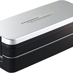 【10個セット】 アスベル 弁当箱 2段 820ml ランタスFL ランチボックス (箸・バッグ付) シルバー お弁当箱 男子 高校生 スリム レンジ対応 冷蔵 食洗器対応 汁モレ防止 お手入れ簡単 入園入学 ラ