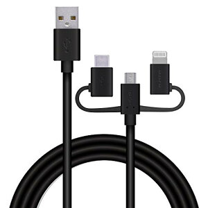 y3Zbgz GR MPA-AMBLCAD12BK ELECOM X}zp USBP[u 12W 3in1 ( microUSB+Type- C+Lightning ubN CgjO X}zP[u ϊA_v^t ACtH 