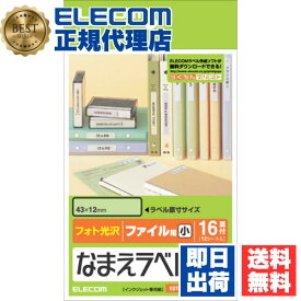 【正規代理店】 エレコム EDT-KNM9 ラベルシール はがきサイズ 光沢 なまえ ファイル用 192枚 16面×12シート M なまえラベル ファイル用 小 送料無料