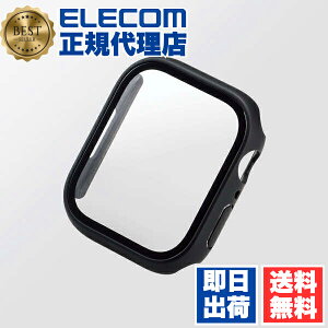 【10個セット】 エレコム AW-22AFCGOBK Apple Watch 45 mm 用 カバーケース プレミアム ゴリラガラス 高透明 AppleWatch series8 アップルウォッチ 45mm カバー ケース ガラス ブラック ELECOM 飛散防止 プレミ