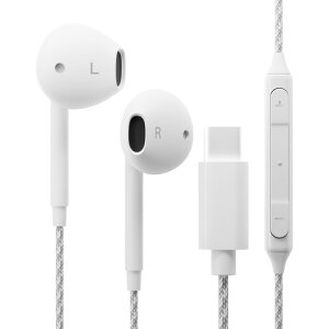 【5個セット】 PGA PG-SETC2WH2 USB Type-C ステレオイヤホン タフケーブル/インナーイヤータイプ Premium Style ホワイトPGSETC2WH2