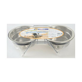 ドギーマン ステンレス食器 カタカタ鳴らないツインディッシュ M W280×D157×H68mm ドギーマンハヤシ 共通グッズ 犬用食器 ペット用品 デイリー 用品事業部 ネコ ステンレス 超小型 ハヤシ ドッグ グッズ 食器台 ペット 犬用 小型犬 安心素材 価格は1個のお値段です