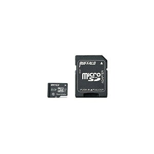 BUFFALO microSDHC UHS-I �J�[�h RMSD-032GU1SA 32GB Class10 �o�b�t�@���[ RMSD032GU1SA microSD �������[�J�[�h �L�^�}�� �ϊ��A�_�v�^�[�t��