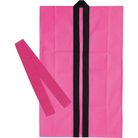 【2個セット】 ロングハッピ不織布 桃 J (ハチマキ付)