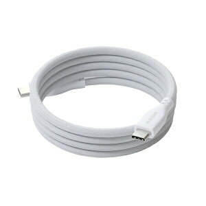 �y���K�㗝�X�z �G���R�� MPA-CCTMG10WH USB Type-C to USB Type-C�P�[�u�� �܂Ƃ܂�}�O�l�b�g �i�C�������b�V�� USB Power Delivery�Ή� �ő�60W 1.0m �z���C�g