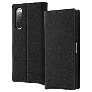 Xperia 10 V �ϏՌ� �蒠�^���U�[�P�[�X KAKU Durable/�u���b�N/�u���b�N