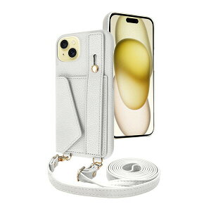 shizukawill iPhone15 Plus �P�[�X �J�o�[ �V�����_�[�P�[�X �A�C�t�@���f5 �X�g���[�g���[�h iPhone15 Plus �X�m�[�z���C�g APIP15MIF51WH �V�Y�J�E�B��