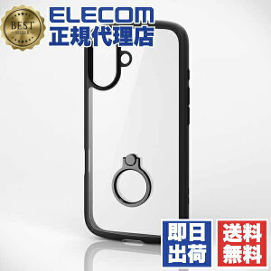 �y2�Z�b�g�z �G���R�� PM-A24ATSLFCRBK iPhone 16 �P�[�X �n�C�u���b�h �Ռ��z�� �y�� ���^ �J���������Y�ی�݌v �X�g���b�v�z�[���t �����O�t �X�^���h�@�\�t �d�x5H TOUGH SLIM LITE �u���b�N ELECOM 