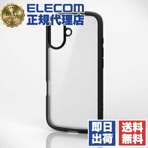 �y���K�㗝�X�z �G���R�� PM-A24ATSLFCSBK iPhone 16 �P�[�X �n�C�u���b�h �Ռ��z�� �y�� ���^ �J���������Y�ی�݌v �X�g���b�v�z�[���t �w�ʃ}�b�g�N���A TOUGH SLIM LITE �u���b�N ELECOM ��������