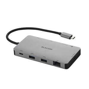 �y���K�㗝�X�z �G���R�� DST-090BP1SV USB Type-C �h�b�L���O�X�e�[�V���� 9-in-1 4K HDMI LAN SD PD�[�d MacBook Pro / Air �Ȃ�PC�Ή� �V���o�[