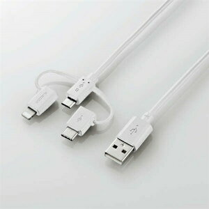 �y2�Z�b�g�z �G���R�� MPA-AMBLCAD03WH 3in1�X�}�[�g�t�H���pUSB�P�[�u�� 0.3m �z���C�g