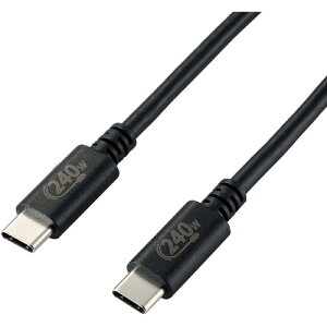 �y2�Z�b�g�z �G���R�� U2C-CCPE10NBK USB2.0�P�[�u���^C-C�^�C�v�^�F�ؕi�^USB Power Delivery�Ή��^240W�^1.0m�^�u���b�N U2CCCPE10NBK