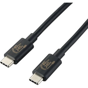 �y2�Z�b�g�z �G���R�� USB4-CCPE10NBK USB4�P�[�u���^C-C�^�C�v�^�F�ؕi�^USB Power Delivery�Ή��^240W�^1.0m�^�u���b�N USB4CCPE10NBK