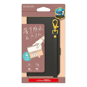 �y2�Z�b�g�z �G���R�� PM-A25SPLFY4BK iPhone 16e �\�t�g���U�[�P�[�X ���Εt �ϏՌ� �n���h�X�g���b�v�t