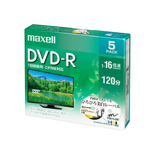 �}�N�Z��(Maxell) DRD120WPE5S �^��pDVD-R �Ђ�т�������[�x���f�B�X�N 1-16�{ 4.7GB 5�� �����^5mm�P�[�X