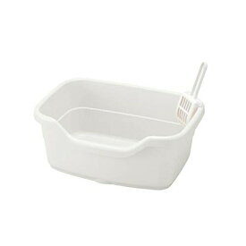 リッチェル ラプレネコトイレ深型40 ホワイト 猫用トイレ お手入れ簡単 猫 全年齢 Richell キャットトイレ 飛び散り防止 猫用トイレ本体 飛び散らない インテリア ネコトイレ コーラルピンク スコップ付き トイレ本体 固まる猫砂用 安心素材 価格は1個のお値段です