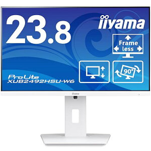 iiyama XUB2492HSU-W6 23.8�^���C�h�t���f�B�X�v���C ProLite XUB2492HSU-W6(IPS�����p�l��/1920×1080/HDMI/DisplayPort/���~/��]/�z���C�g)
