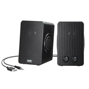 �T�����T�v���C MM-SPL22UBK PC�X�s�[�J�[ USB�d�� �p�b�V�u���W�G�[�^�[���� USB�P�[�u����1.3m 3.5mm�P�[�u����1.3m AC�d���s�v �u���b�N