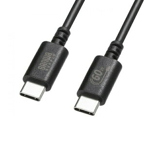 �T�����T�v���C KU-CCP6020BK USB Type-C�P�[�u�� 2m PD60W CtoC USB2.0 �[�d �f�[�^�]�� USB-IF�F�ؕi �X�}�z �^�u���b�g �m�[�g�p�\�R�� PC�P�[�u�� �u���b�N
