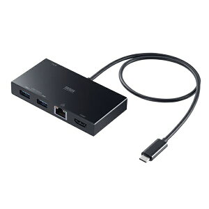 �T�����T�v���C USB-DKM10BK �h�b�L���O�X�e�[�V���� Type-C �ڑ� 5 in 1 HDMI 1�� 4K/60Hz USB A 2�� PD100W LAN�|�[�g �ʃt�@�X�i�[�Œ� �P�[�u���� 50cm